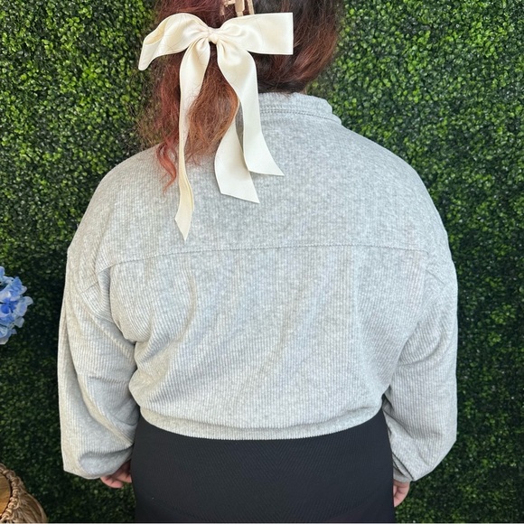 Aerie Gray corduroy zip up jacket nwt - Picture 4 of 9